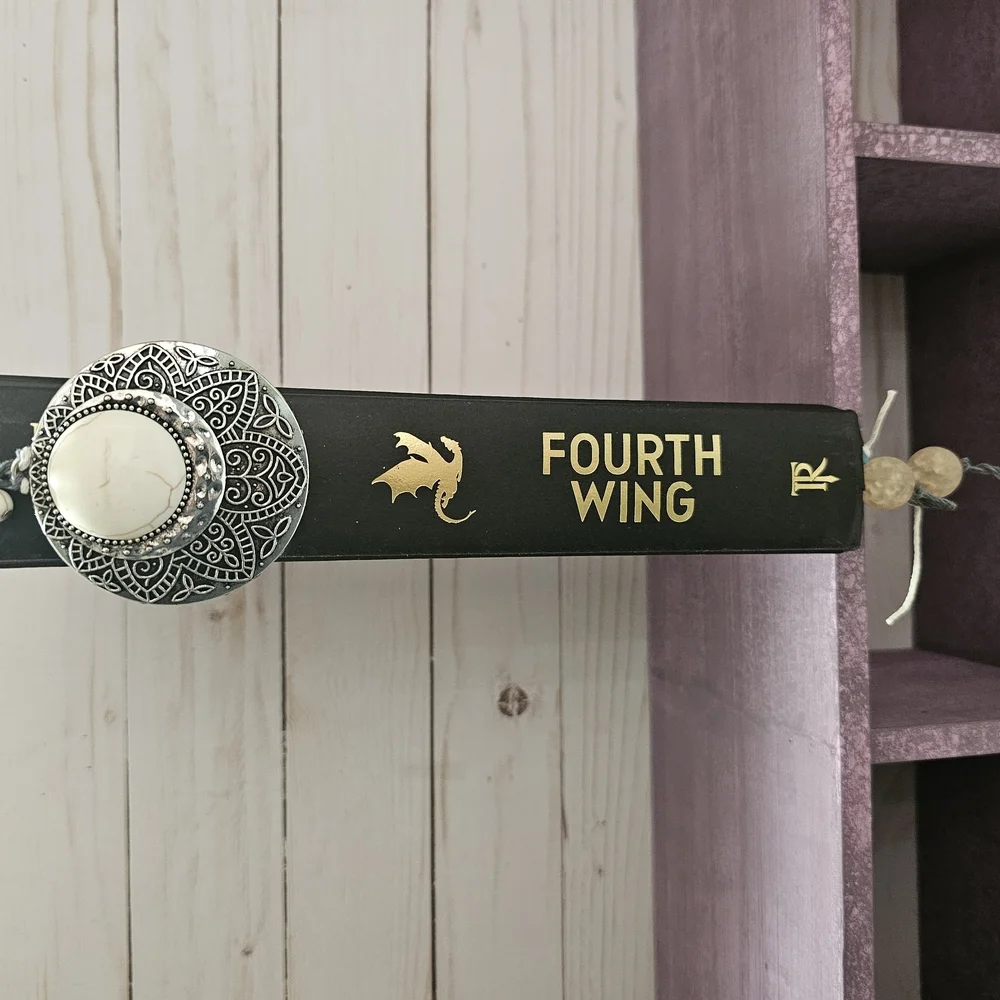 Silver and White Pendant Bookmark‎